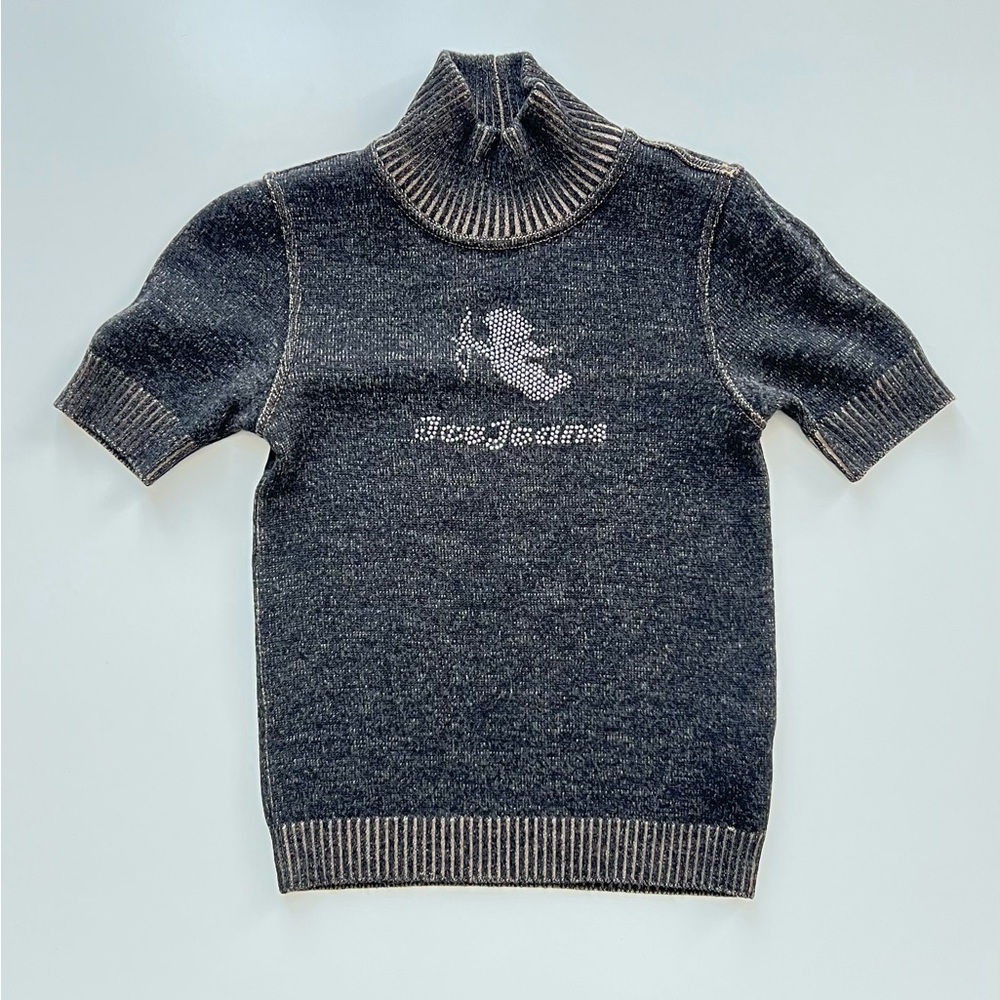 Ice Jeans by Iceberg Y2K Rhinestone Angel Knit Sweater XS Italy
